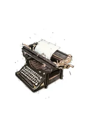 Skizze einer Vintage-Schreibmaschine