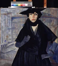 Eine Dame in Schwarz