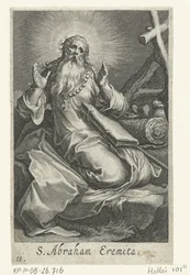Heiliger Abraham von Edessa als Einsiedler (Kluftmänner, Sacra eremvs ascetarvm)