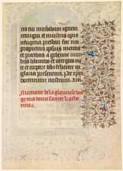 Blatt aus einem Stundenbuch: Text verso, um 1415