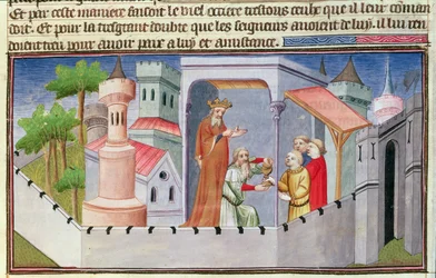 Hassan i Sabbah leitet die Initiationen in Alamut und gibt seinen Anhängern mit Drogen versetzten Wein, aus dem 