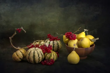 Erntekürbisse und Beeren