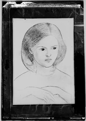 Glasplattennegativ von "Kopf eines Mädchens"