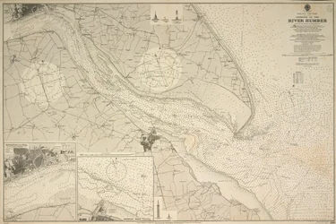 England, Ostküste, Eingang zum Fluss Humber, vermessen von Captain G.E. Richards HM Vermessungsschiff 