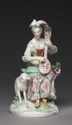 Sitzender Musiker, Derby Porzellanmanufaktur, ca. 1765