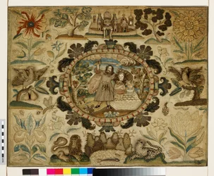 Textilpaneel mit dem Opfer Isaaks