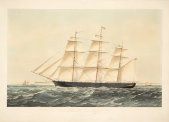 Das berühmte eiserne Klipperschiff Chile, 767 Registertonnen, im Besitz der Herren Seymour Peacock & Co aus London