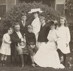 Präsident Theodore Roosevelt, seine Frau Edith und Familie