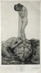 Trauer, 1916 (Remarque-Probedruck auf Papier)