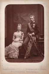 Kronprinz Rudolf mit Prinzessin Stephanie von Belgien anlässlich ihrer Verlobung, 1880
