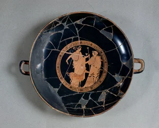 Innenraum eines Dachbodens mit Apollo und Artemis, ca. 495-490 v. Chr.