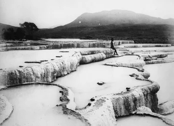 Die Heißwasserbecken und Weißen Terrassen, ca. 1880er Jahre