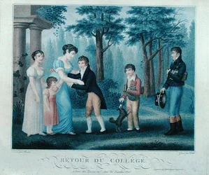 Rückkehr vom College, graviert von Duthe