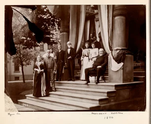 Präsident Benjamin Harrison und Gruppe, 1890