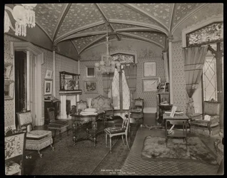 Das Wohnzimmer des Helen Gould Anwesens (ehemalige Jay Gould Residenz) in Tarrytown, New York
