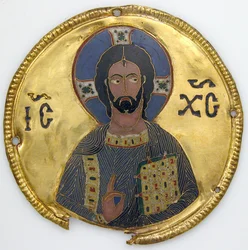 Medallion mit Christus von einem Ikonenrahmen, ca. 1100