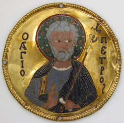 Medallion mit dem Heiligen Petrus von einem Ikonenrahmen, ca. 1100
