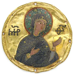 Medallion mit der Jungfrau von einem Ikonenrahmen, ca. 1100