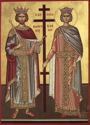Kaiser Konstantin und seine Mutter Kaiserin Helena von Konstantinopel