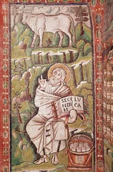 Lukas der Evangelist (Mosaikdetail, 6. Jahrhundert)