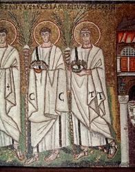 Prozession der Märtyrer (Detail eines Mosaiks, 6. Jahrhundert)