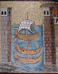 Ansicht von Booten im Hafen von Classe (Detail)