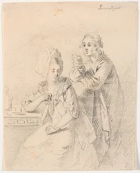 Entwurf für ein Porträt von Kollegiedeputeret Frederik Carl Trant (1738-98) und Ehefrau Cornelia, geb. Schumacher