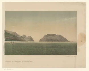 Ansicht der Küste von Groß-Atjeh, mit der Flotte der Ersten Atjeh-Expedition vor der Küste