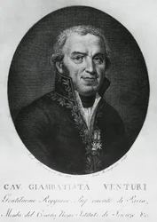 Porträt von Giovanni Battista Venturi (1746-1822), italienischer Physiker, Diplomat, Wissenschaftshistoriker und Entdecker des Venturi-Effekts, Gravur