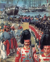 Britische Truppen auf dem Weg nach Krim in Malta