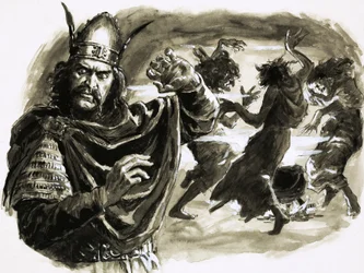 In Shakespeares Stück trifft Macbeth drei Hexen