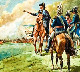 Der Herzog von Wellington in der Schlacht von Waterloo