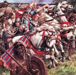Die Rebellenkönigin. Boudicca erhob eine Armee gegen die römischen Invasoren und plünderte Colchester und London, bevor der Aufstand niedergeschlagen wurde.
