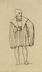 Studie einer Tracht aus dem 16. Jahrhundert