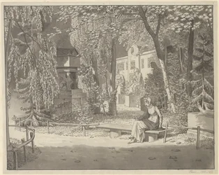 An den Gräbern von Descartes und Condé im Jardin Elysée des Petits Augustins, Paris