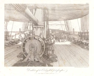 Deck eines Kriegsschiffs, nach vorne gesehen