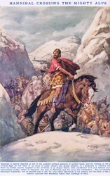 Hannibal überquert die mächtigen Alpen, Illustration aus 