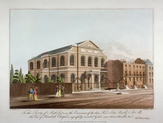 Die methodistische Kapelle in Lambeth, London, 1816