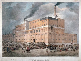 Westminster Ale und Porter Brauerei an der Horseferry Road, London, ca. 1840