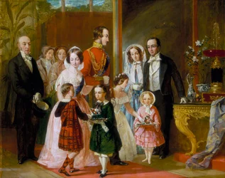 Thomas Younghusband und seine Familie treffen Königin Victoria und ihre Familie im Crystal Palace, ca. 1854