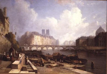 Die Île de la Cité, Paris, vom Quai du Louvre