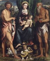 Madonna und Kind mit Johannes dem Täufer und St. Hieronymus