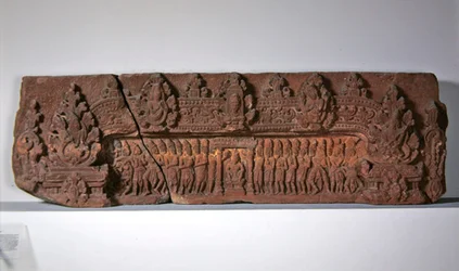 Türsturz mit Darstellung des Mythos vom Ursprung des Linga und der Krönung eines Königs, 2. - 7. Jahrhundert