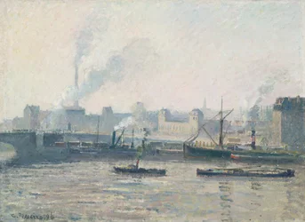 Die Saint-Sever-Brücke, Rouen: Nebel, 1896