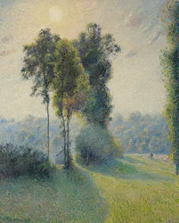Landschaft bei Saint-Charles, nahe Gisors bei Sonnenuntergang