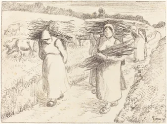 Bäuerinnen tragen Bündel Paysannes portant des fagots, 1896