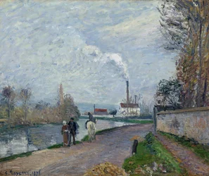 Die Oise bei Pontoise bei grauem Wetter
