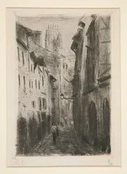 Eine Straße in Rouen (Rue des Arpents)