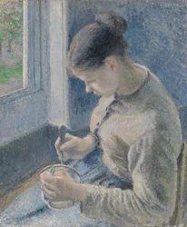 Junge Bäuerin trinkt ihren Kaffee, 1881