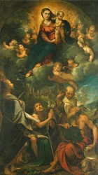 Madonna in Herrlichkeit oder Madonna mit Kind und Heiligen